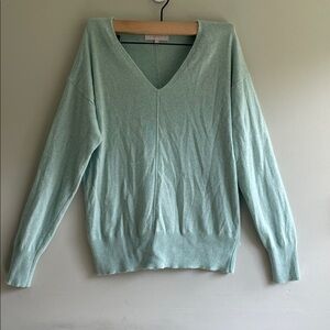 Bianco & blu made in Italy Mint Green V-Neck Women's Sweater size L